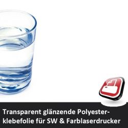 Klebefolie transparent f�r Laserdrucker gl�nzend A4