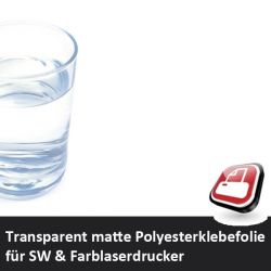 Klebefolie transparent f�r Laserdrucker matt A4