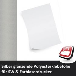 Klebefolie f�r Laserdrucker silber gl�nzend A4