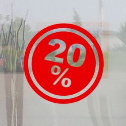Prozent Schaufensterbeschriftung