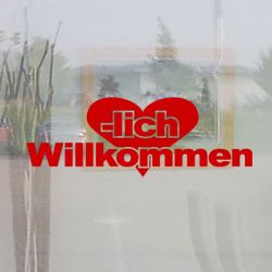 Herzlich Willkommen 2 Schaufensterbeschriftung