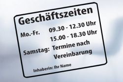 Gesch�ftszeiten Aufkleber