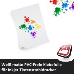 Klebefolie wei� matt f�r Tintenstrahldrucker