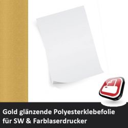 Klebefolie f�r Laserdrucker gold gl�nzend A4