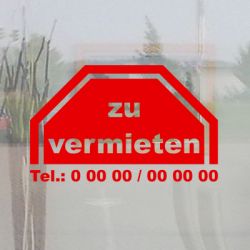 Zu Vermieten Schaufensterbeschriftung