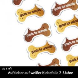 1m� Aufkleber auf wei�er Klebefolie