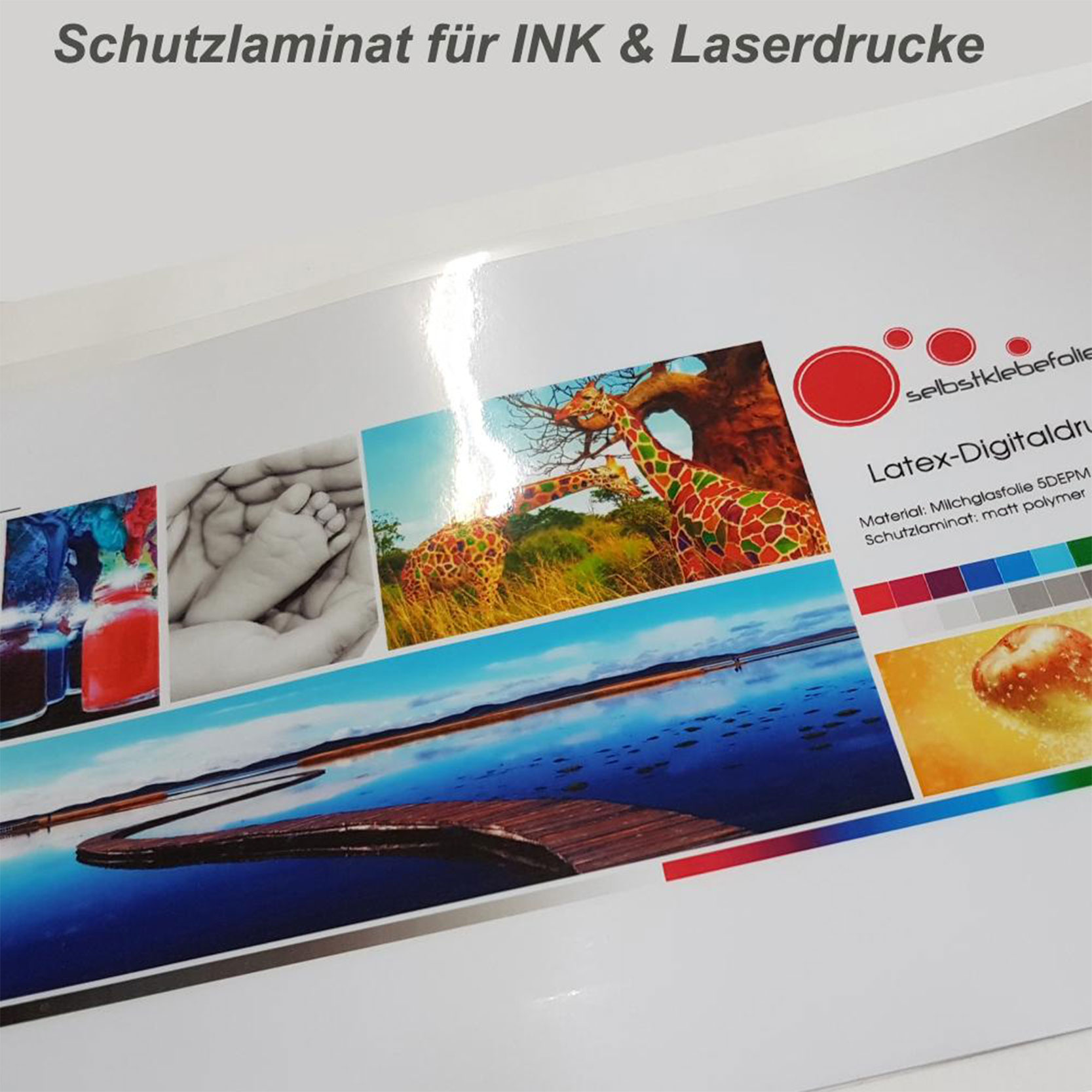 Schutzlaminat für Inkjet Folien und Laserdruck Folien