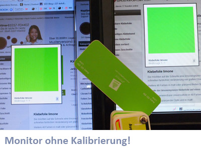 Farbwiedergabe bei Monitoren ohne Kalibrierung