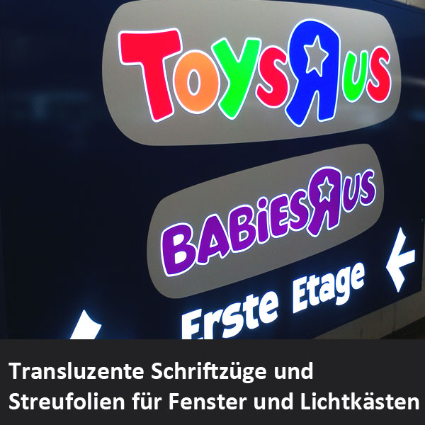 Transluzente Klebefolien für Beschriftungen und Leuchtkästen
