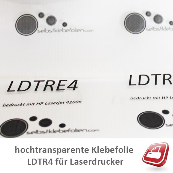 Bedruckbare hochtransparente Klebefolie für Laserdrucker A4