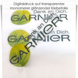 Digitaldruck auf transparenter Klebefolie monomer glänzend