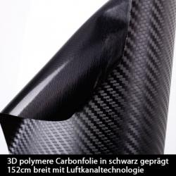 Carbonfolie schwarz mit Luftkanälen
