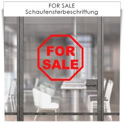 FOR SALE Schaufensterbeschriftung