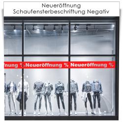 Neueröffnung Schaufensterbeschriftung Negativ