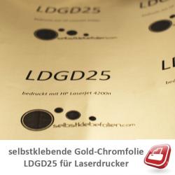 selbstklebende Chromfolie Gold für Laserdrucker A4