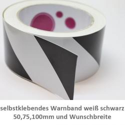 selbstklebendes Warnband weiß schwarz