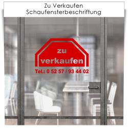 Zu Verkaufen Schaufensterbeschriftung