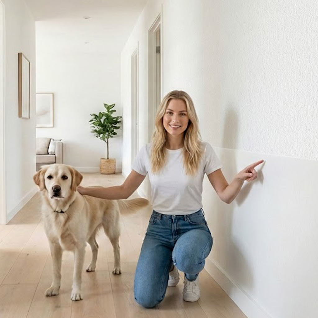 wandschutzfolie mit hund